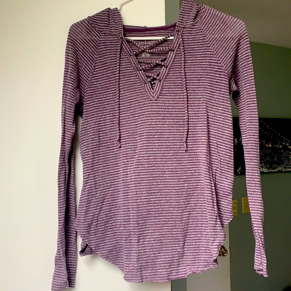 Hooded stripped sweater from American Eagle
